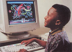 A Young Boy Enjoying Our Language Development Software